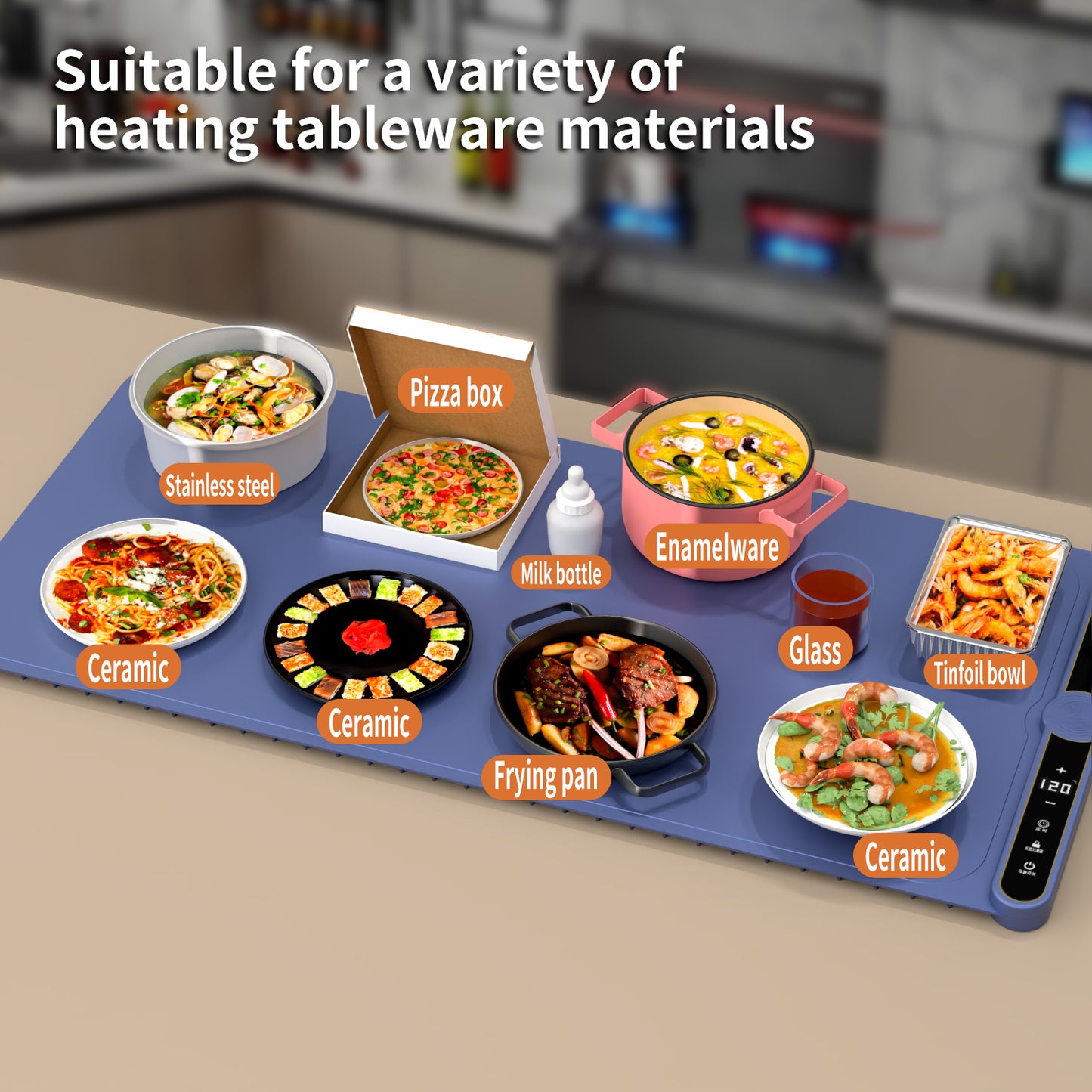Foldable Heating Mat Food Warming Mat Time Setting