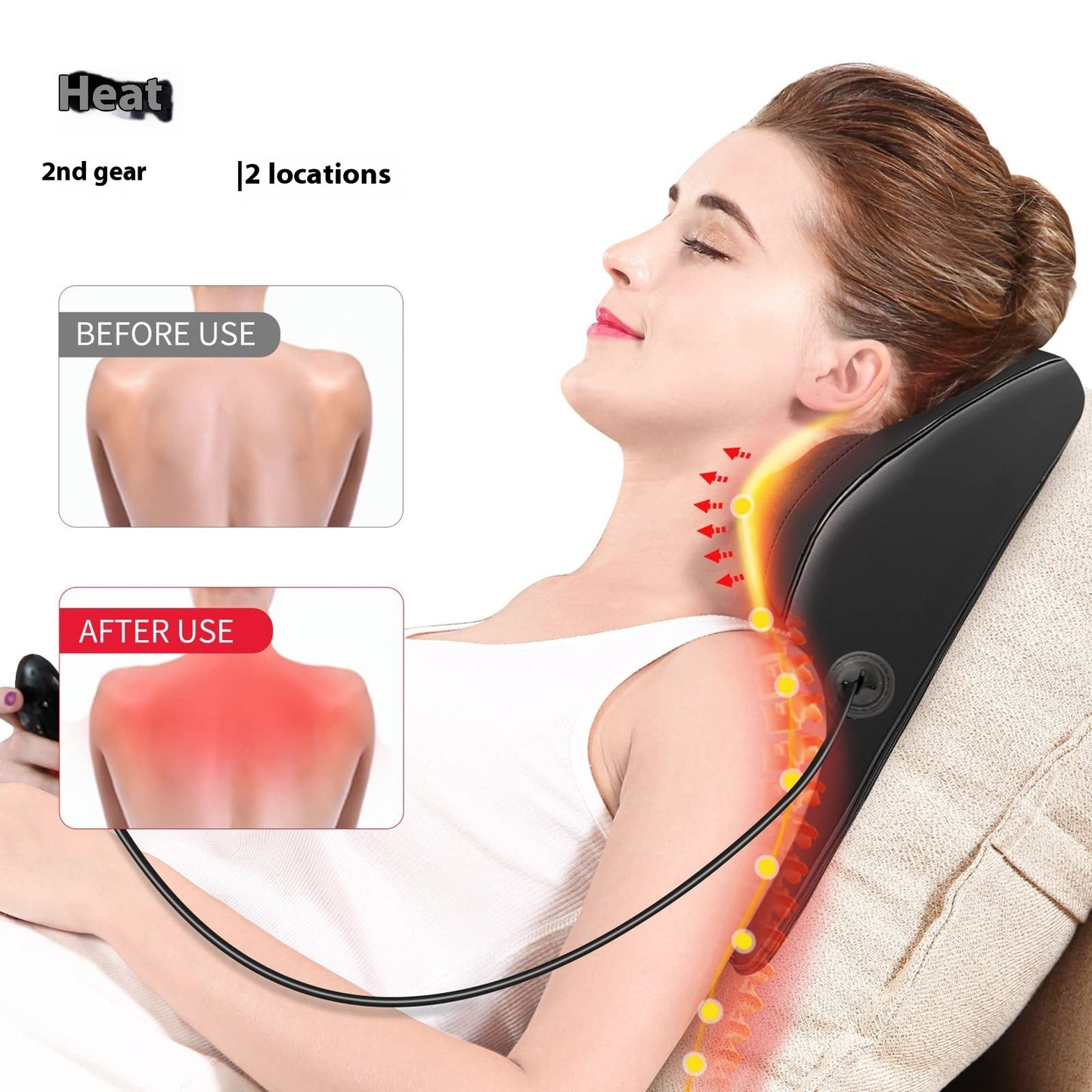 Full Back Massager 3D Kneading & Heating