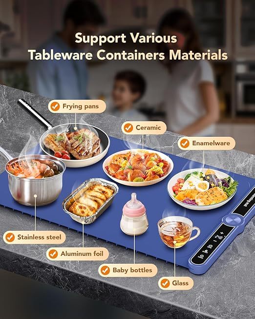 Foldable Heating Mat Food Warming Mat Time Setting