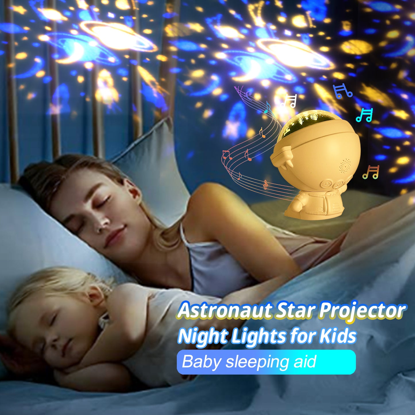 Galaxy Star Projector Night Light Astronaut Lamp