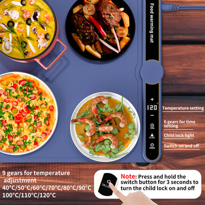 Foldable Heating Mat Food Warming Mat Time Setting