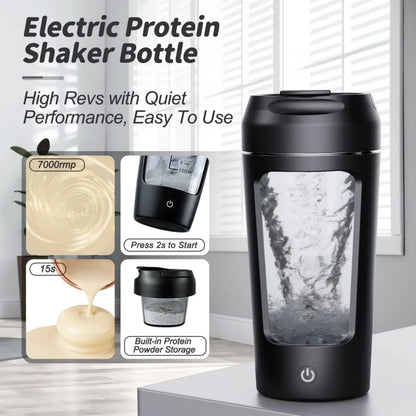 USB Rechargeable Electric Protein Shaker Bottle with Automatic Stirring