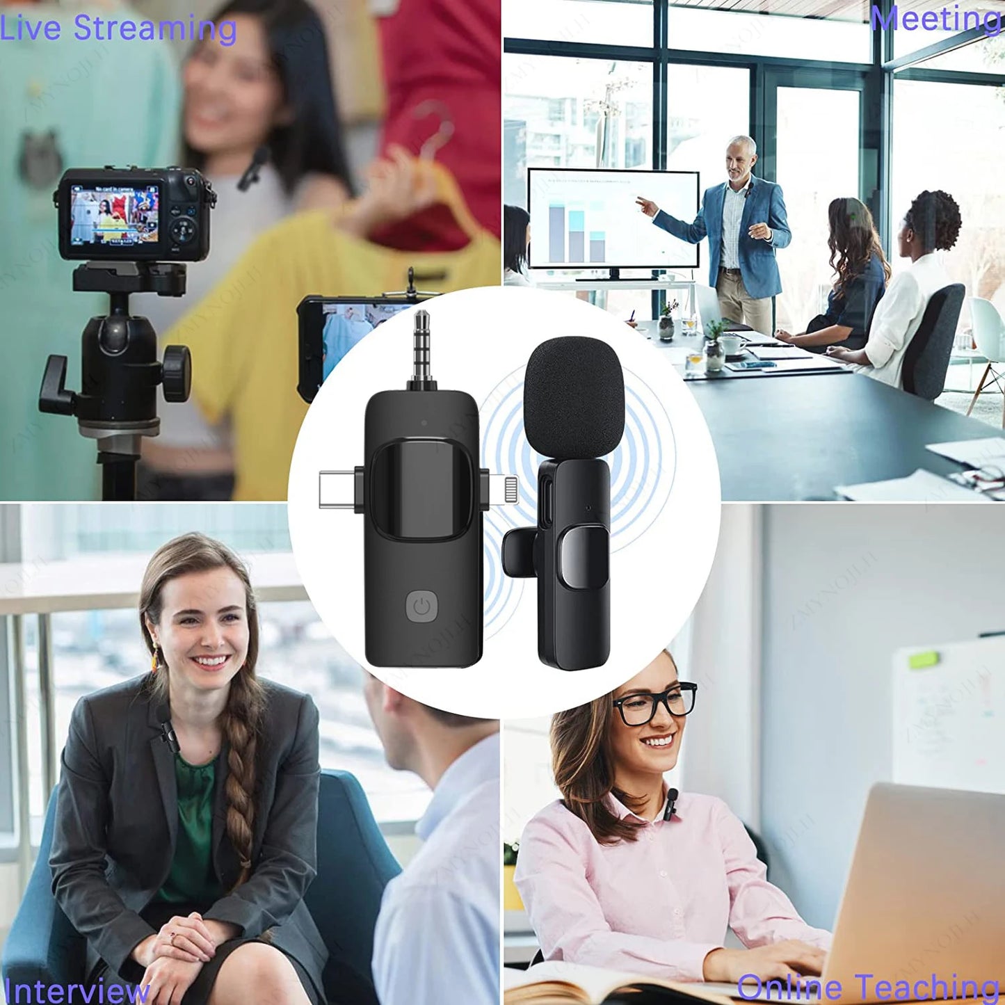 Wireless Lavalier Microphone for iPhone & Android