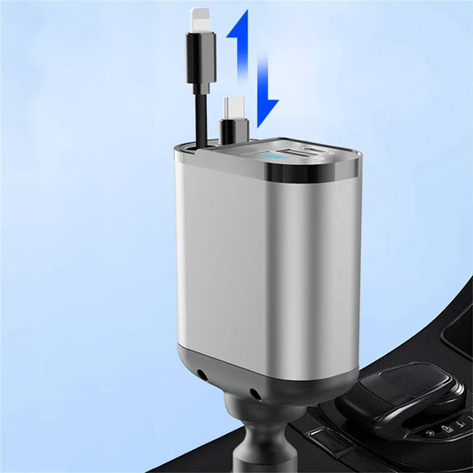 4 in 1 120W Car Charger Retractable