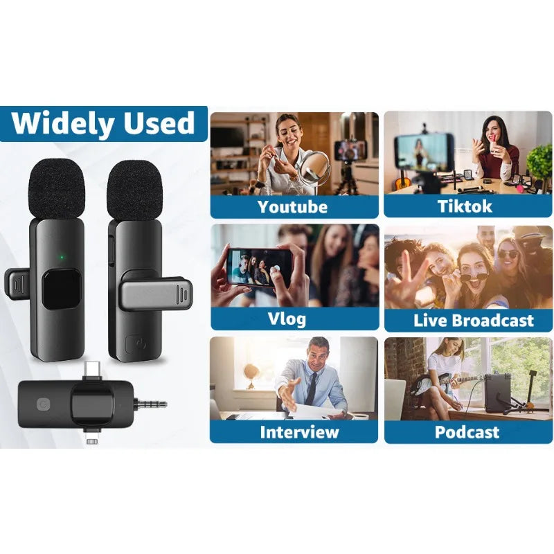 Wireless Lavalier Microphone for iPhone & Android